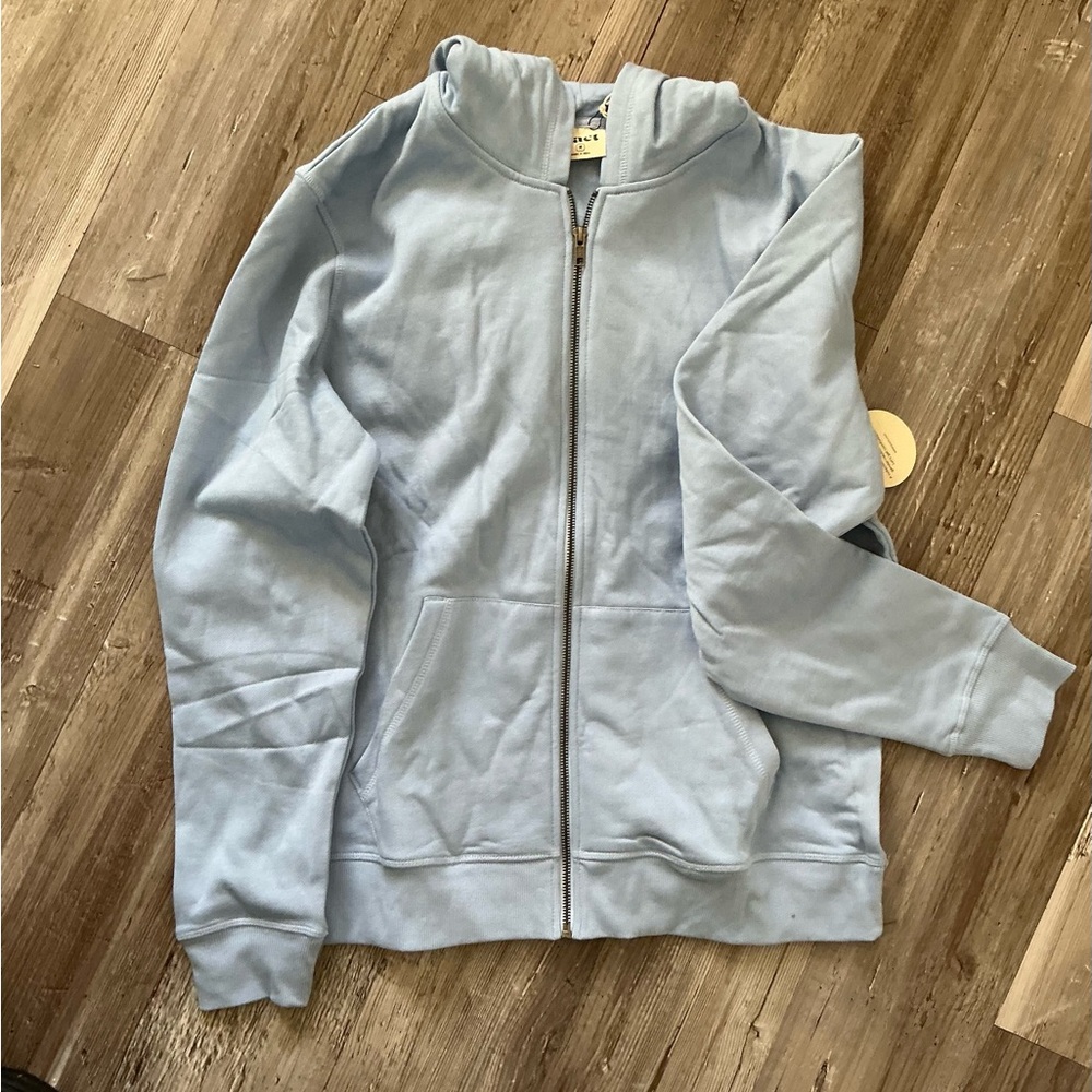 Pact Unisex Blue Organic Zip Up Hoodie